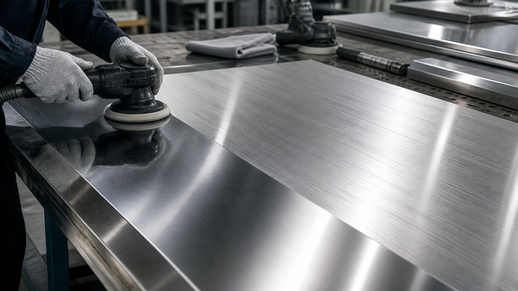 Đánh bóng, xước hairline inox