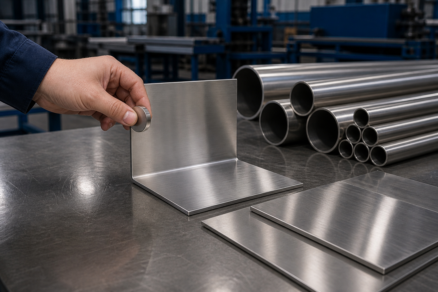 Ảnh minh họa riêng cho bài Inox 304 có hút nam châm không - đánh giá thực tế từ người làm inox