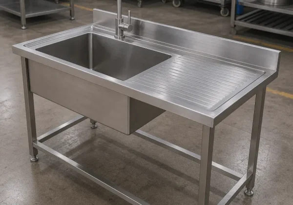 Chậu rửa inox công nghiệp - ảnh sản phẩm inox chụp thực tế tại kho