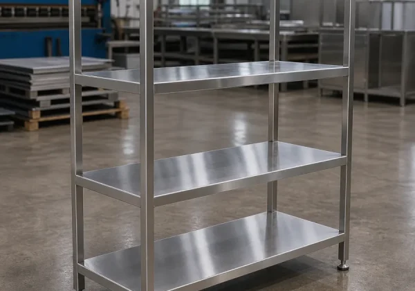 Kệ inox 4 tầng - ảnh sản phẩm inox chụp thực tế tại kho