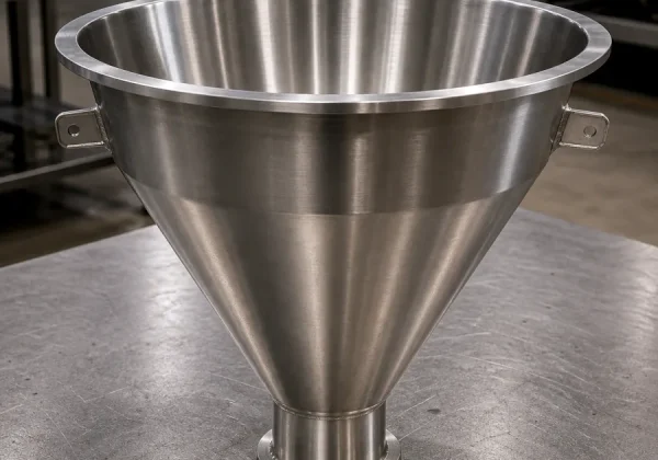 Phễu inox công nghiệp - ảnh sản phẩm inox chụp thực tế tại kho