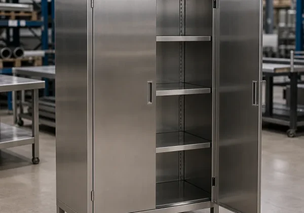 Tủ inox công nghiệp - ảnh sản phẩm inox chụp thực tế tại kho