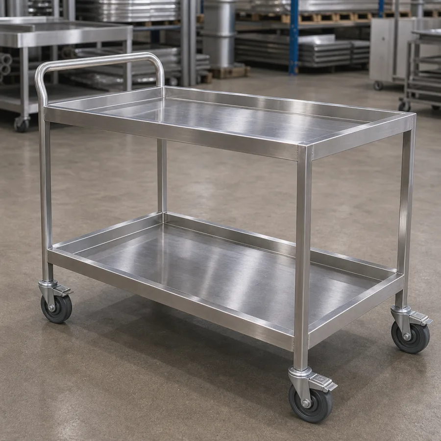 Xe đẩy inox 2 tầng